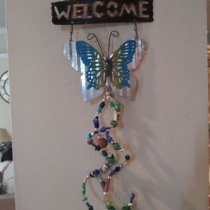 Sun Catcher Welcome w Butterfly Quality beads